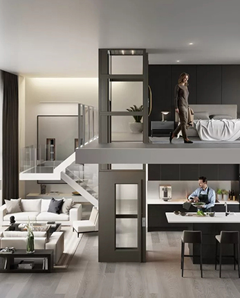 牽引鋼絲繩別墅電梯